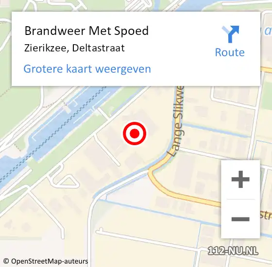 Locatie op kaart van de 112 melding: Brandweer Met Spoed Naar Zierikzee, Deltastraat op 1 november 2024 14:14