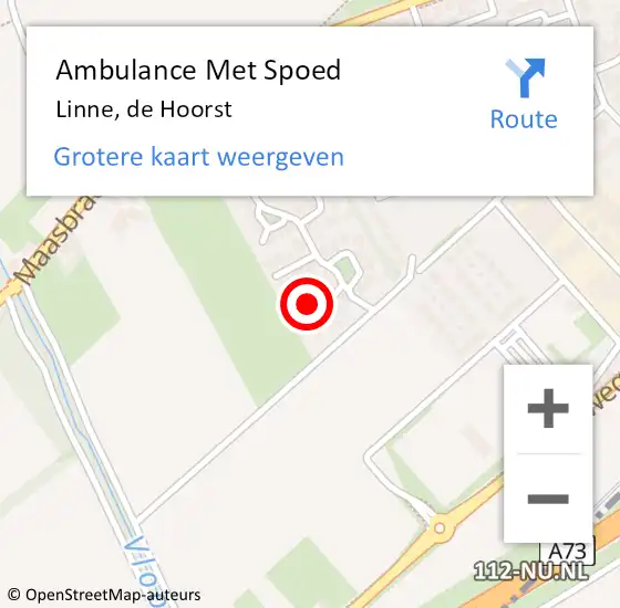 Locatie op kaart van de 112 melding: Ambulance Met Spoed Naar Linne, de Hoorst op 1 november 2024 14:23