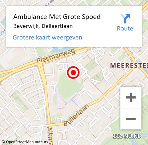 Locatie op kaart van de 112 melding: Ambulance Met Grote Spoed Naar Beverwijk, Dellaertlaan op 1 november 2024 14:24