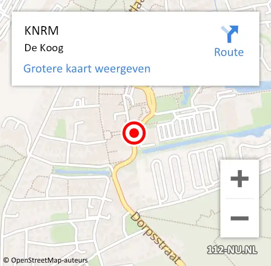 Locatie op kaart van de 112 melding: KNRM De Koog op 25 oktober 2014 13:40