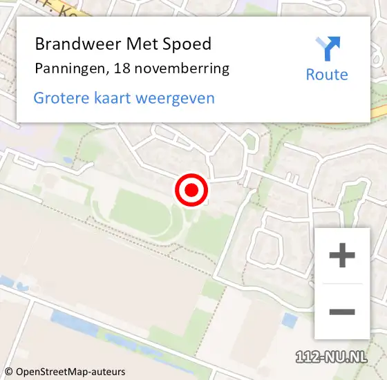 Locatie op kaart van de 112 melding: Brandweer Met Spoed Naar Panningen, 18 novemberring op 1 november 2024 14:32