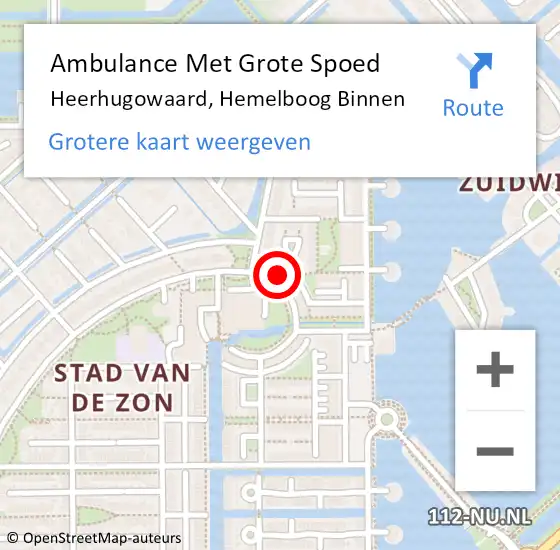 Locatie op kaart van de 112 melding: Ambulance Met Grote Spoed Naar Heerhugowaard, Hemelboog Binnen op 1 november 2024 14:51