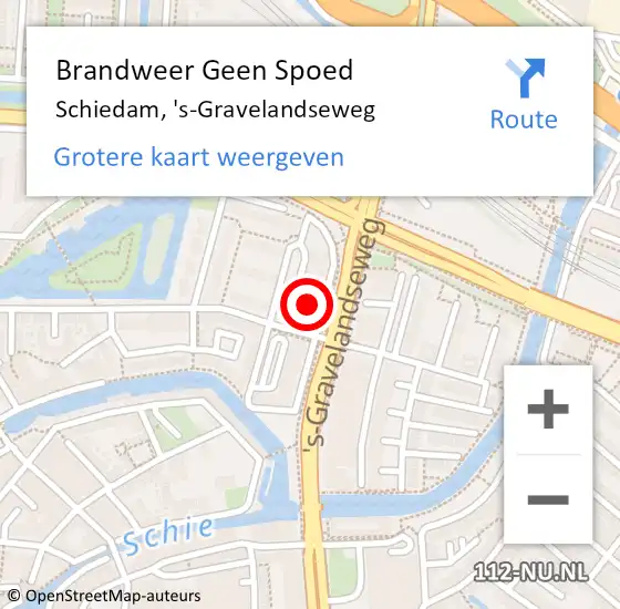 Locatie op kaart van de 112 melding: Brandweer Geen Spoed Naar Schiedam, 's-Gravelandseweg op 1 november 2024 15:46