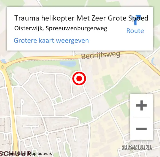 Locatie op kaart van de 112 melding: Trauma helikopter Met Zeer Grote Spoed Naar Oisterwijk, Spreeuwenburgerweg op 1 november 2024 15:47