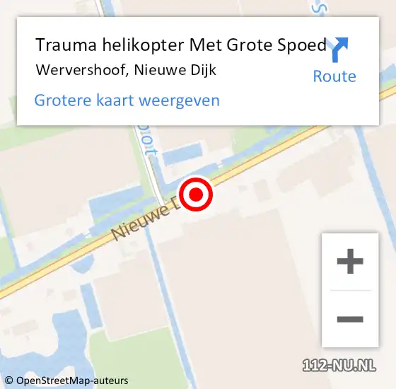 Locatie op kaart van de 112 melding: Trauma helikopter Met Grote Spoed Naar Wervershoof, Nieuwe Dijk op 1 november 2024 16:18