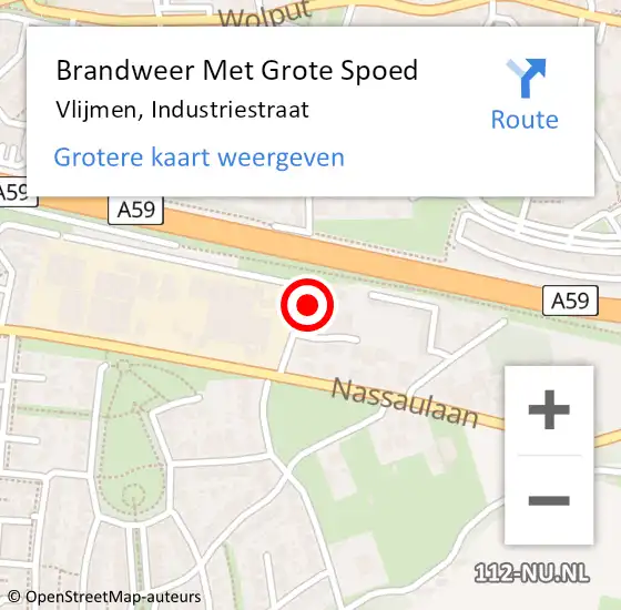 Locatie op kaart van de 112 melding: Brandweer Met Grote Spoed Naar Vlijmen, Industriestraat op 1 november 2024 16:29