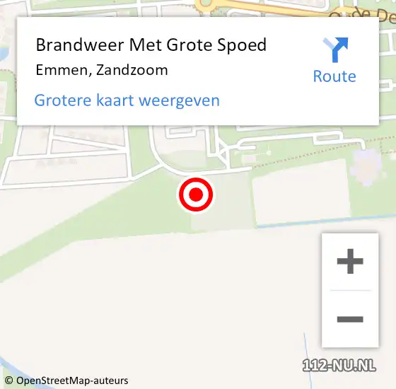 Locatie op kaart van de 112 melding: Brandweer Met Grote Spoed Naar Emmen, Zandzoom op 1 november 2024 16:39