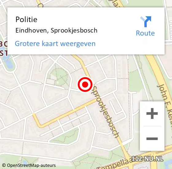 Locatie op kaart van de 112 melding: Politie Eindhoven, Sprookjesbosch op 1 november 2024 16:43