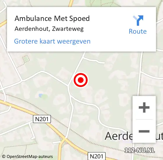 Locatie op kaart van de 112 melding: Ambulance Met Spoed Naar Aerdenhout, Zwarteweg op 1 november 2024 16:45