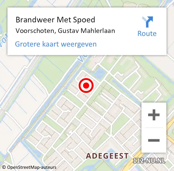 Locatie op kaart van de 112 melding: Brandweer Met Spoed Naar Voorschoten, Gustav Mahlerlaan op 1 november 2024 16:53