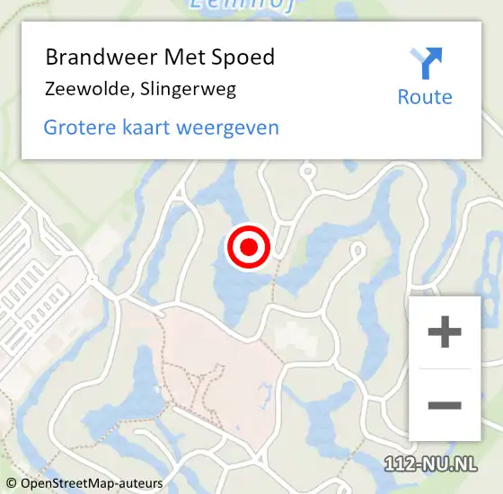 Locatie op kaart van de 112 melding: Brandweer Met Spoed Naar Zeewolde, Slingerweg op 1 november 2024 17:57