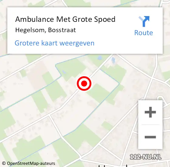 Locatie op kaart van de 112 melding: Ambulance Met Grote Spoed Naar Hegelsom, Bosstraat op 25 oktober 2014 14:05