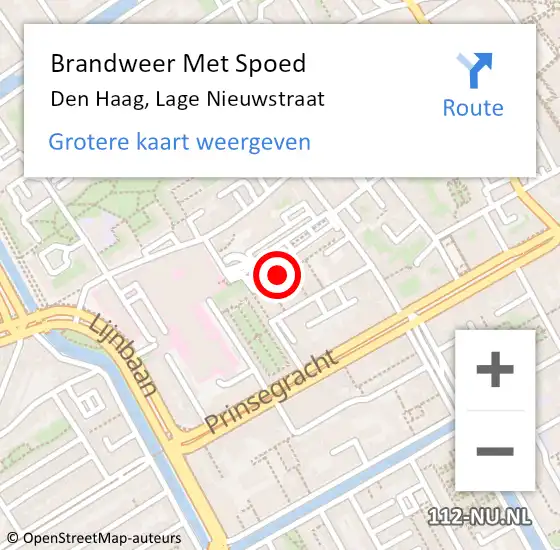 Locatie op kaart van de 112 melding: Brandweer Met Spoed Naar Den Haag, Lage Nieuwstraat op 1 november 2024 18:24