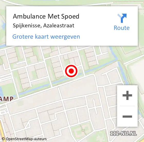 Locatie op kaart van de 112 melding: Ambulance Met Spoed Naar Spijkenisse, Azaleastraat op 1 november 2024 18:24