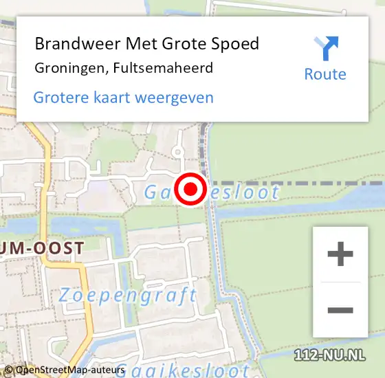 Locatie op kaart van de 112 melding: Brandweer Met Grote Spoed Naar Groningen, Fultsemaheerd op 1 november 2024 18:58