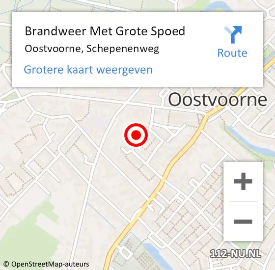 Locatie op kaart van de 112 melding: Brandweer Met Grote Spoed Naar Oostvoorne, Schepenenweg op 1 november 2024 19:31