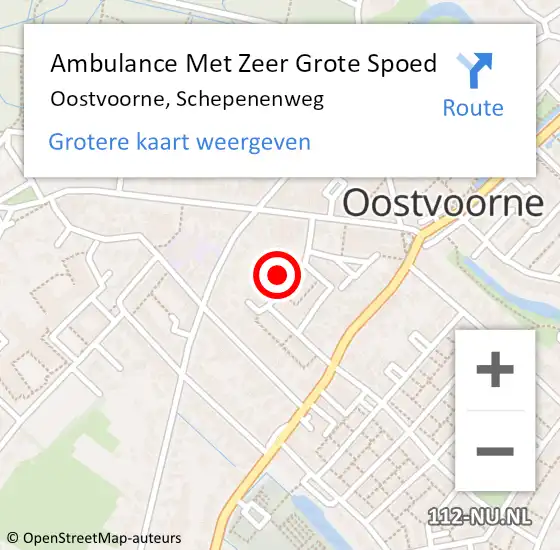 Locatie op kaart van de 112 melding: Ambulance Met Zeer Grote Spoed Naar Oostvoorne, Schepenenweg op 1 november 2024 19:31