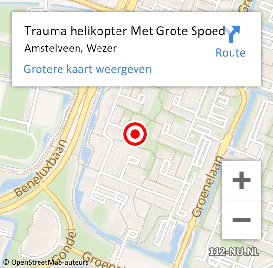 Locatie op kaart van de 112 melding: Trauma helikopter Met Grote Spoed Naar Amstelveen, Wezer op 1 november 2024 21:14