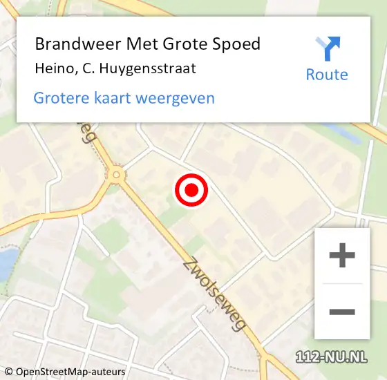 Locatie op kaart van de 112 melding: Brandweer Met Grote Spoed Naar Heino, C. Huygensstraat op 1 november 2024 22:00