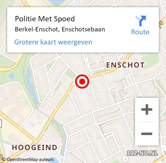 Locatie op kaart van de 112 melding: Politie Met Spoed Naar Berkel-Enschot, Enschotsebaan op 1 november 2024 22:50