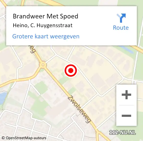 Locatie op kaart van de 112 melding: Brandweer Met Spoed Naar Heino, C. Huygensstraat op 1 november 2024 22:55