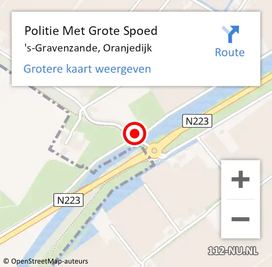 Locatie op kaart van de 112 melding: Politie Met Grote Spoed Naar 's-Gravenzande, Oranjedijk op 1 november 2024 23:52