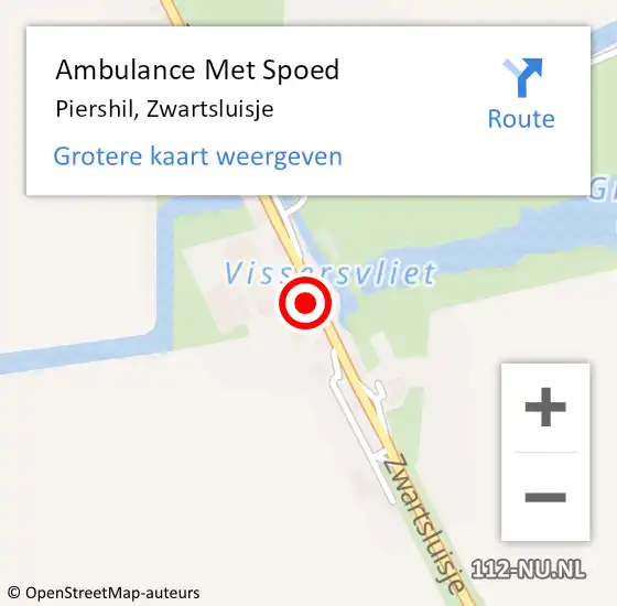 Locatie op kaart van de 112 melding: Ambulance Met Spoed Naar Piershil, Zwartsluisje op 2 november 2024 00:05