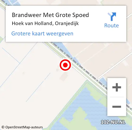 Locatie op kaart van de 112 melding: Brandweer Met Grote Spoed Naar Hoek van Holland, Oranjedijk op 2 november 2024 00:06