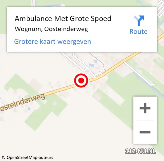 Locatie op kaart van de 112 melding: Ambulance Met Grote Spoed Naar Wognum, Oosteinderweg op 2 november 2024 01:16