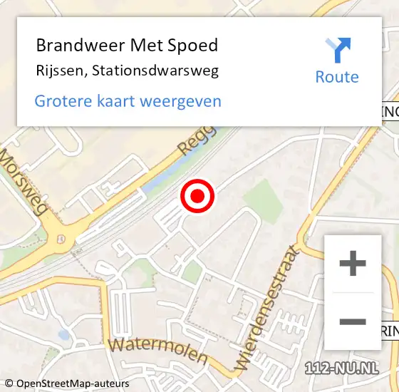 Locatie op kaart van de 112 melding: Brandweer Met Spoed Naar Rijssen, Stationsdwarsweg op 2 november 2024 01:34