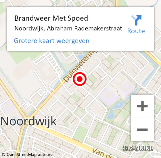 Locatie op kaart van de 112 melding: Brandweer Met Spoed Naar Noordwijk, Abraham Rademakerstraat op 2 november 2024 01:51