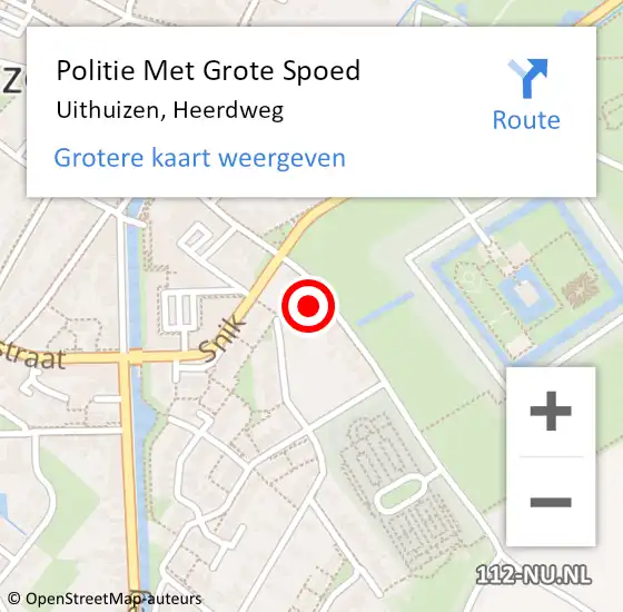 Locatie op kaart van de 112 melding: Politie Met Grote Spoed Naar Uithuizen, Heerdweg op 2 november 2024 04:12