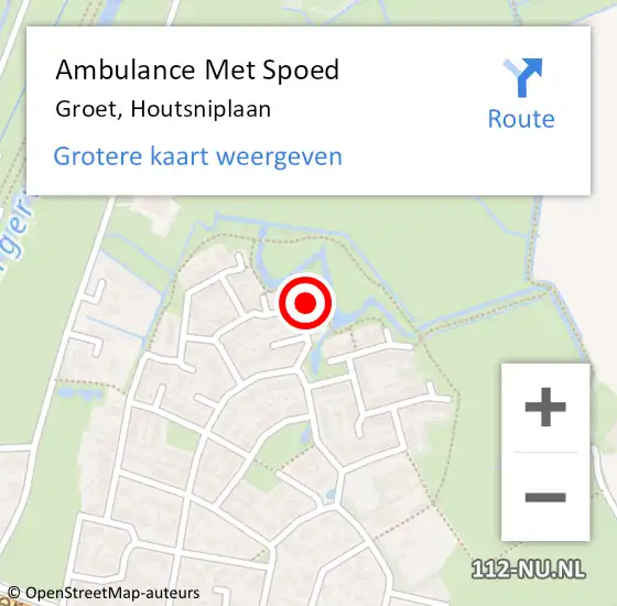 Locatie op kaart van de 112 melding: Ambulance Met Spoed Naar Groet, Houtsniplaan op 2 november 2024 04:39