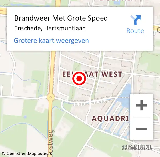 Locatie op kaart van de 112 melding: Brandweer Met Grote Spoed Naar Enschede, Hertsmuntlaan op 2 november 2024 07:24