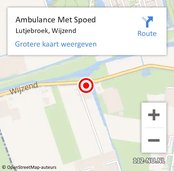 Locatie op kaart van de 112 melding: Ambulance Met Spoed Naar Lutjebroek, Wijzend op 2 november 2024 08:38