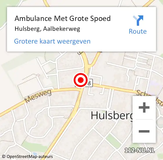 Locatie op kaart van de 112 melding: Ambulance Met Grote Spoed Naar Hulsberg, Aalbekerweg op 25 oktober 2014 15:11