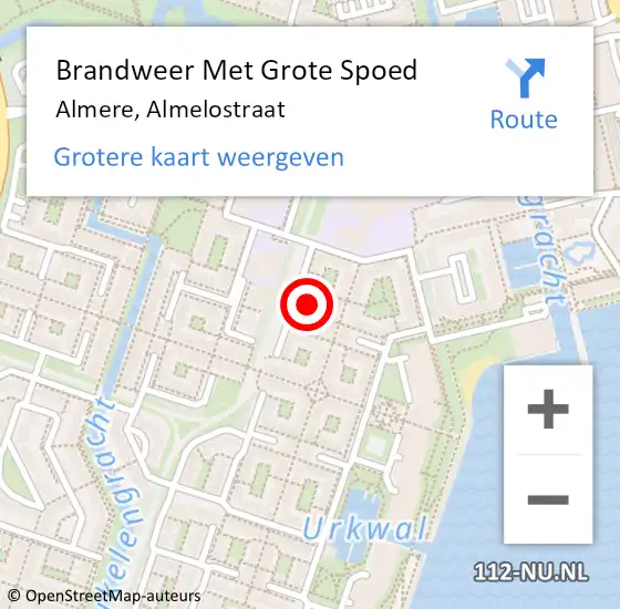 Locatie op kaart van de 112 melding: Brandweer Met Grote Spoed Naar Almere, Almelostraat op 2 november 2024 09:38