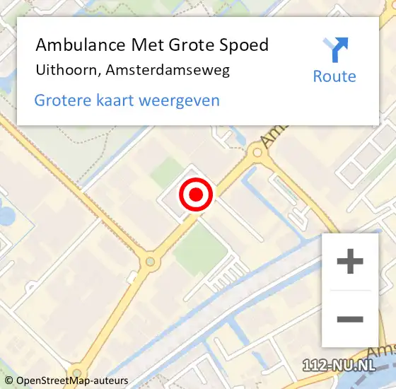 Locatie op kaart van de 112 melding: Ambulance Met Grote Spoed Naar Uithoorn, Amsterdamseweg op 2 november 2024 09:45