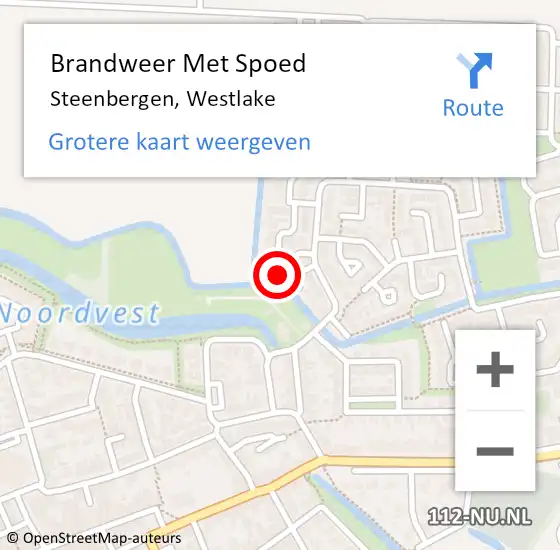 Locatie op kaart van de 112 melding: Brandweer Met Spoed Naar Steenbergen, Westlake op 2 november 2024 10:49