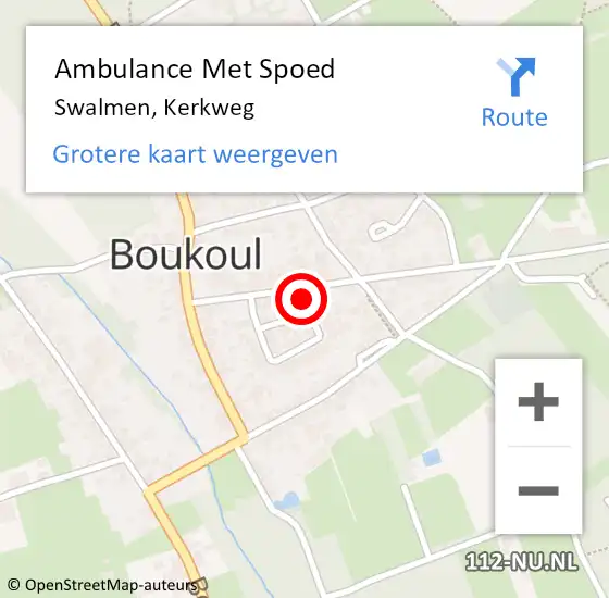 Locatie op kaart van de 112 melding: Ambulance Met Spoed Naar Swalmen, Kerkweg op 2 november 2024 11:14