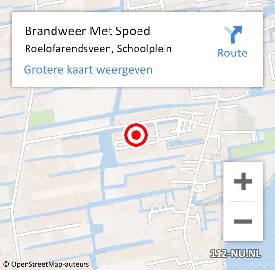 Locatie op kaart van de 112 melding: Brandweer Met Spoed Naar Roelofarendsveen, Schoolplein op 2 november 2024 11:35