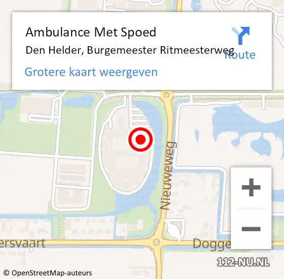 Locatie op kaart van de 112 melding: Ambulance Met Spoed Naar Den Helder, Burgemeester Ritmeesterweg op 2 november 2024 11:40