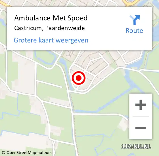 Locatie op kaart van de 112 melding: Ambulance Met Spoed Naar Castricum, Paardenweide op 2 november 2024 12:08