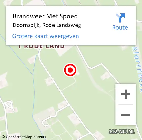 Locatie op kaart van de 112 melding: Brandweer Met Spoed Naar Doornspijk, Rode Landsweg op 2 november 2024 12:27