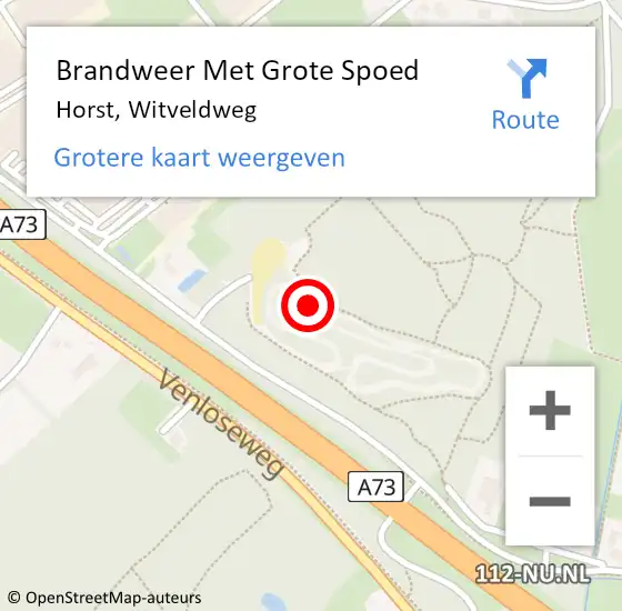 Locatie op kaart van de 112 melding: Brandweer Met Grote Spoed Naar Horst, Witveldweg op 2 november 2024 12:27