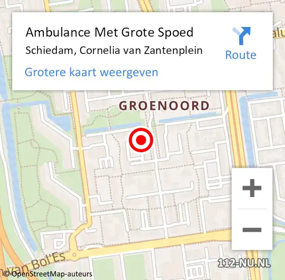 Locatie op kaart van de 112 melding: Ambulance Met Grote Spoed Naar Schiedam, Cornelia van Zantenplein op 2 november 2024 12:28