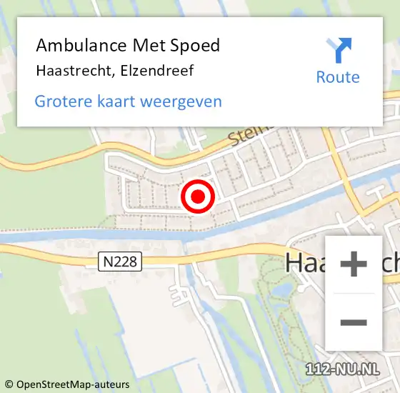 Locatie op kaart van de 112 melding: Ambulance Met Spoed Naar Haastrecht, Elzendreef op 2 november 2024 12:40