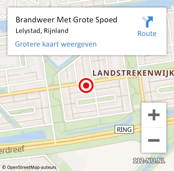 Locatie op kaart van de 112 melding: Brandweer Met Grote Spoed Naar Lelystad, Rijnland op 2 november 2024 12:57