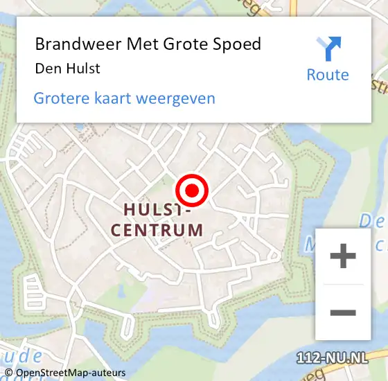 Locatie op kaart van de 112 melding: Brandweer Met Grote Spoed Naar Den Hulst op 25 oktober 2014 15:35