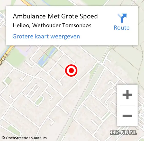 Locatie op kaart van de 112 melding: Ambulance Met Grote Spoed Naar Heiloo, Wethouder Tomsonbos op 2 november 2024 13:04